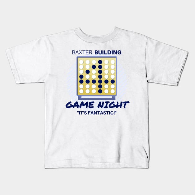 Baxter Building Game Night (dark) Kids T-Shirt by Damn_Nation_Inc